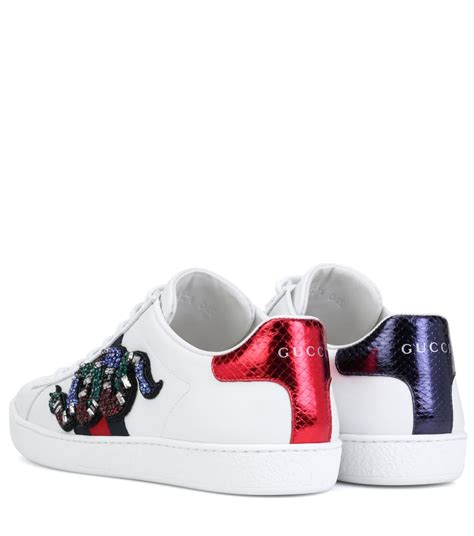 gucci crystal snake sneakers|Gucci ace embroidered sneakers.